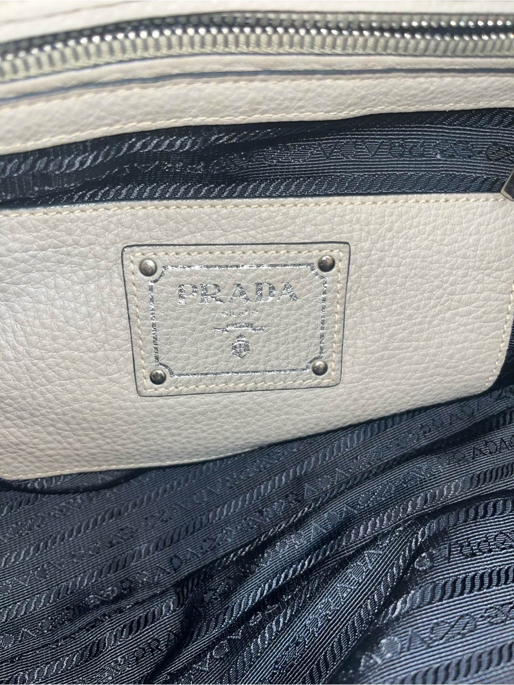 Prada Pebbled Leather Tote in Taupe - Picture 4 of 5